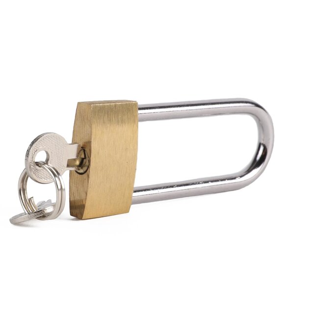 Stahlex Hoog hangslot - 30 mm - messing kast - geharde stalen beugel - gelijksluitend - inclusief 2 sleutels