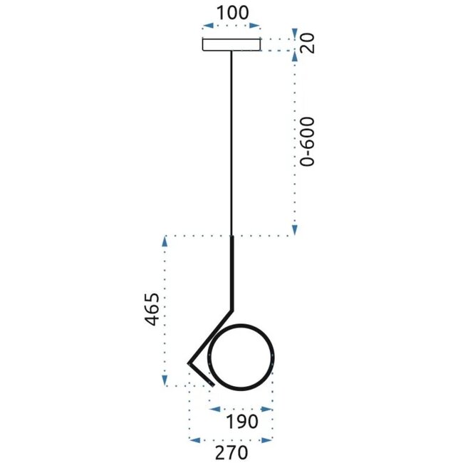TooLight Gouden hanglamp - modern design - Ø 19 cm - E27 fitting - metaal