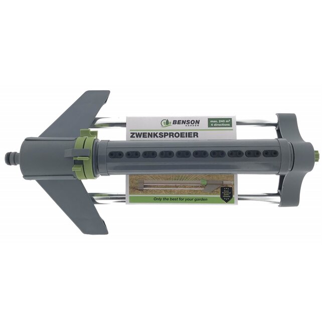 Benson Tuinsproeier - Zwenksproeier - 20 sproeigaatjes - 4 sproeirichtingen - 240m² bereik