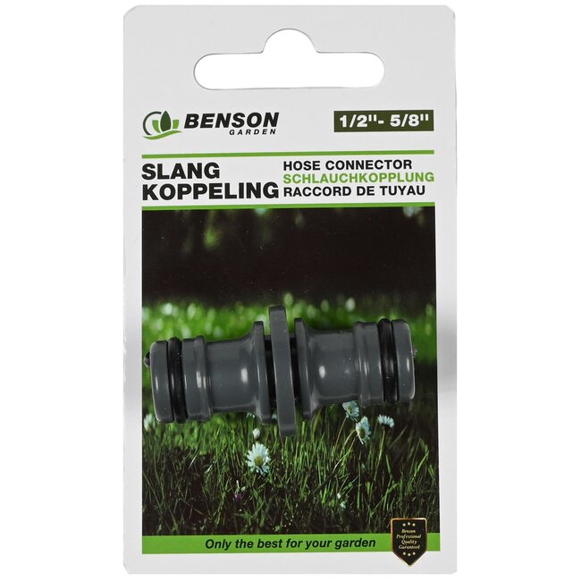Benson Slangkoppeling voor tuinslang - Verbindt 2 slangen - Geschikt voor 12-15 mm - Eenvoudige bevestiging