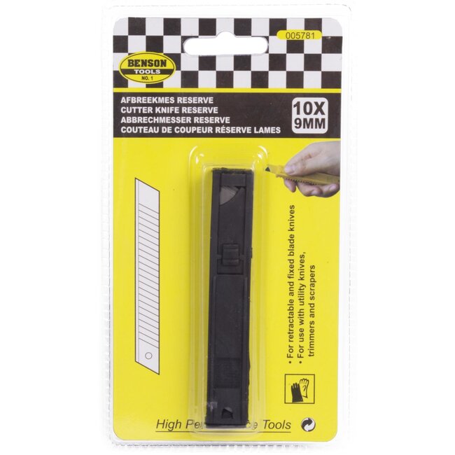 Benson Reserve afbreekmesjes - 9 mm - 10 stuks - nauwkeurige snede - handig break-off systeem