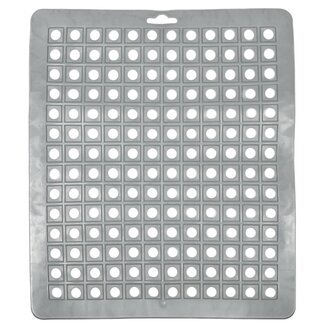 Benson Vierkante gootsteenmat - PVC - 25 x 29 cm - Grijs - Beschermend en stijlvol