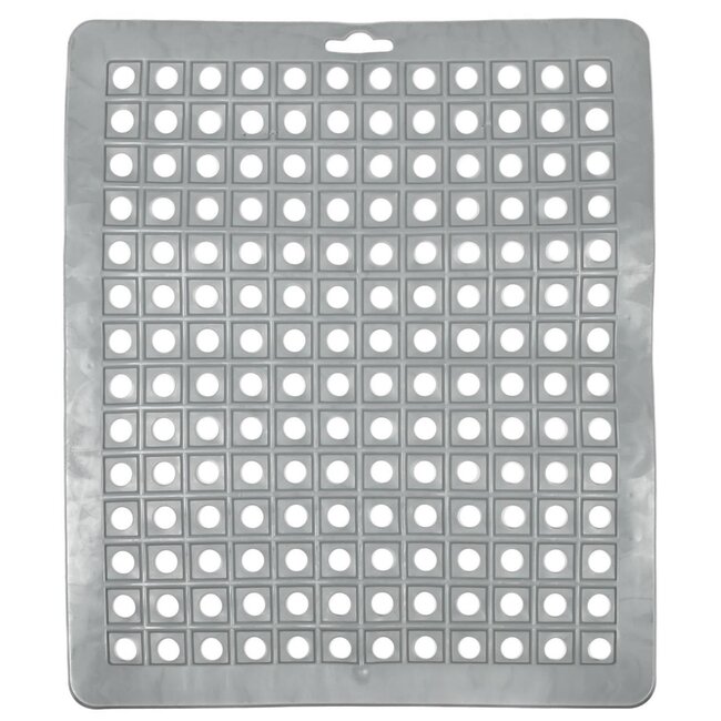 Benson Vierkante gootsteenmat - PVC - 25 x 29 cm - Grijs - Beschermend en stijlvol