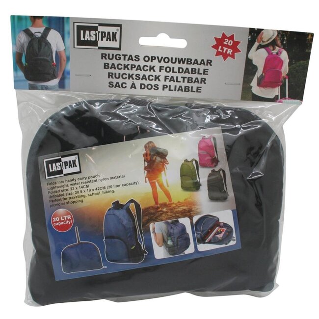 Benson Opvouwbare rugtas - lichtgewicht - waterbestendig - 20 liter - mix