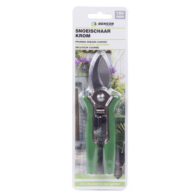 Benson Kromme bloemen snoeischaar - 15 cm - Voor links- en rechtshandigen - Snijdt takken tot 18 mm