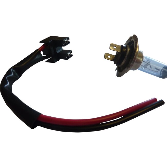 Dragon-Tools Lampfitting auto H7 PX26d aansluitblokje - hittebestendig materiaal - 16 cm kabel - 12V - voor autoverlichting - zwart