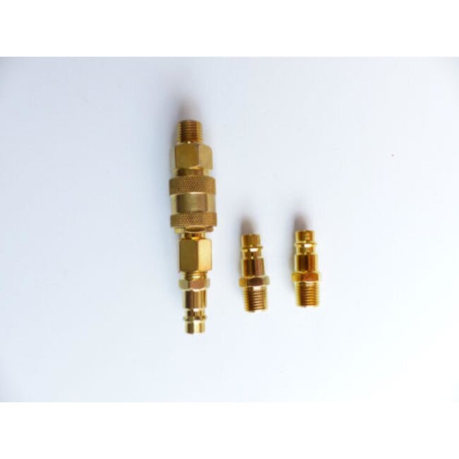 Dragon-Tools Persluchtkoppelingenset - metaal - euro snelkoppelingen - 1/4 inch - zilvergrijs - 5-delig - voor compressor