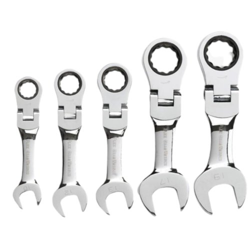 Dragon-Tools Steek - Ring Ratel Knik - Kort - 10 t/m 19 mm - 5 delig Dragon-Tools Steek - Ring Ratel Knik - Kort - 10 t/m 19 mm - 5 delig
