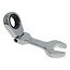 Dragon-Tools ratel steek-ringsleutelset - verchroomd staal - knikbaar 90° extra kort - 10-19 mm - zilver - 5-delig - krappe ruimtes