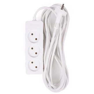 Benson Stekkerdoos - 3 contactdozen - 5 meter snoer - wit - CE en kEMA-keur