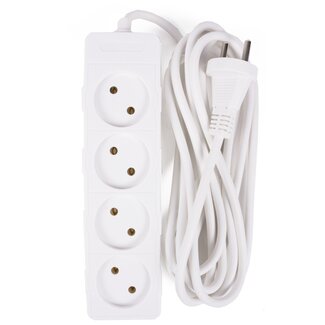 Benson Stekkerdoos - 4 aansluitpunten - 3 meter snoer - Wit