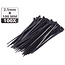 Hofftech Zwarte nylon kabelbinders - UV-bestendig - 2,5 x 100 mm - 100 stuks