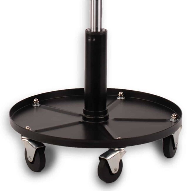 Dragon-Tools Monteurskruk op wielen - metaal - hoogte verstelbaar 38 tot 50 cm - draaibare zitting diameter 31 cm - rood - werkplaats