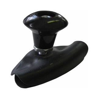 Dragon-Tools stuurknop - metaal met kunststof knop - 360 graden draaibaar - 10 cm - zwart - voor camper, vrachtwagen en tractor