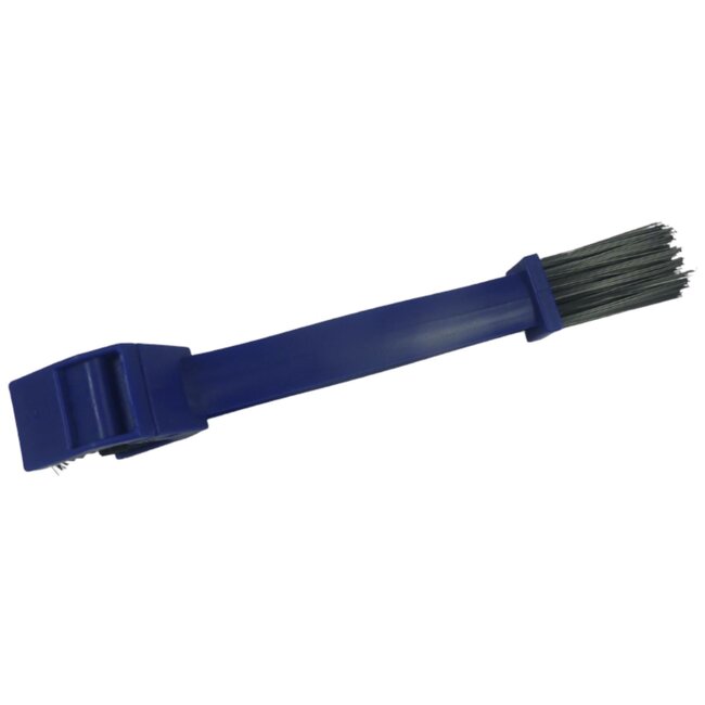 Dragon-Tools Kettingborstel - kunststof - dubbelzijdig reinigen en ontvetten - 25 cm - blauw - voor fiets, motor en scooterkettingen