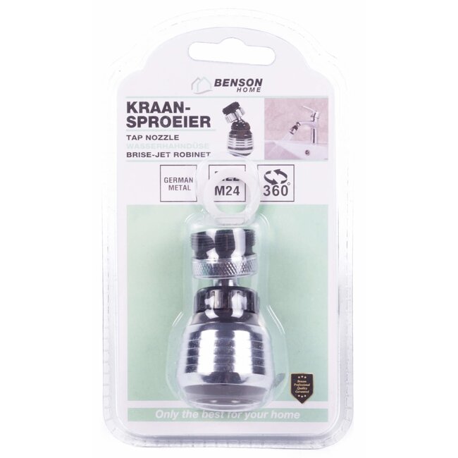 Benson Roterende kraansproeier - 360 graden draaibaar - 2 standen - Duits metaal - 6 cm