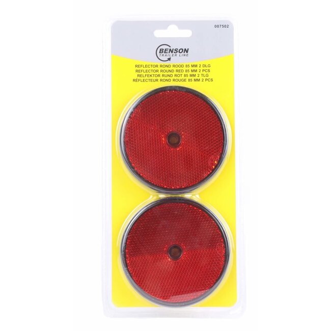 Benson Ronde reflectoren - rood - 85 mm - set van 2 - schroefbevestiging