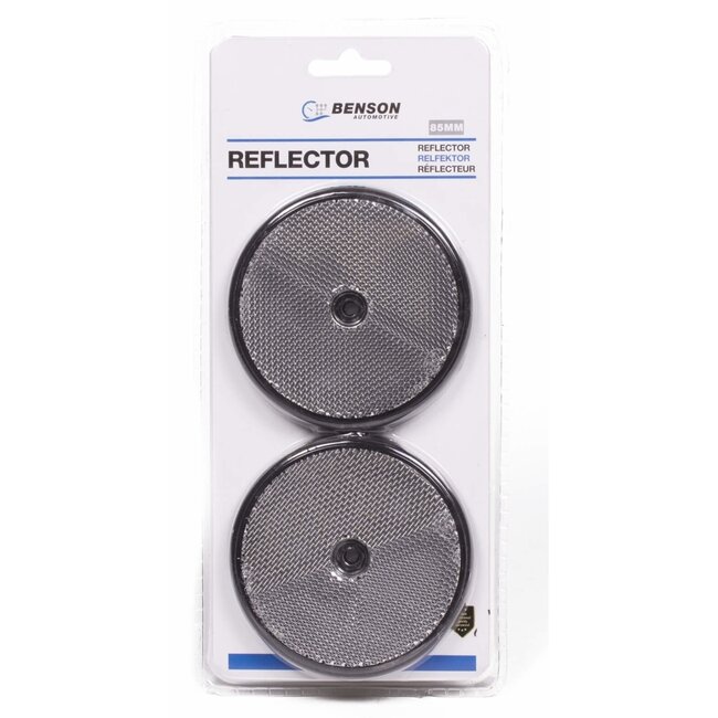 Benson Ronde witte reflectoren - 85 mm - schroefbevestiging - 2 stuks