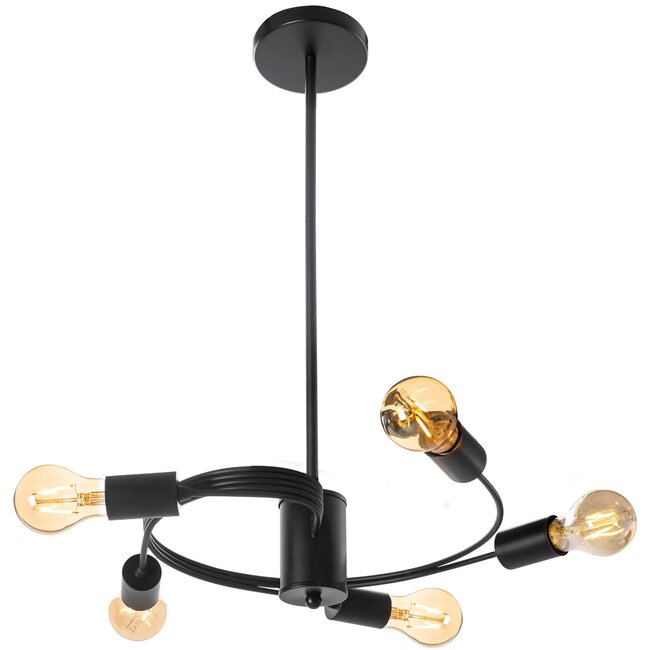 TooLight APP739-5CP Hanglamp - E27 - 5 Lichtpunten - Zwart