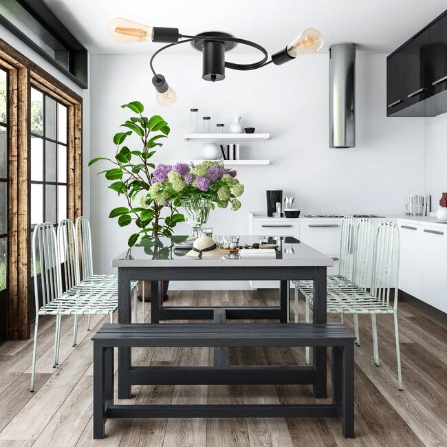 TooLight Plafondlamp - 3 lichtpunten - modern industrieel - zwart