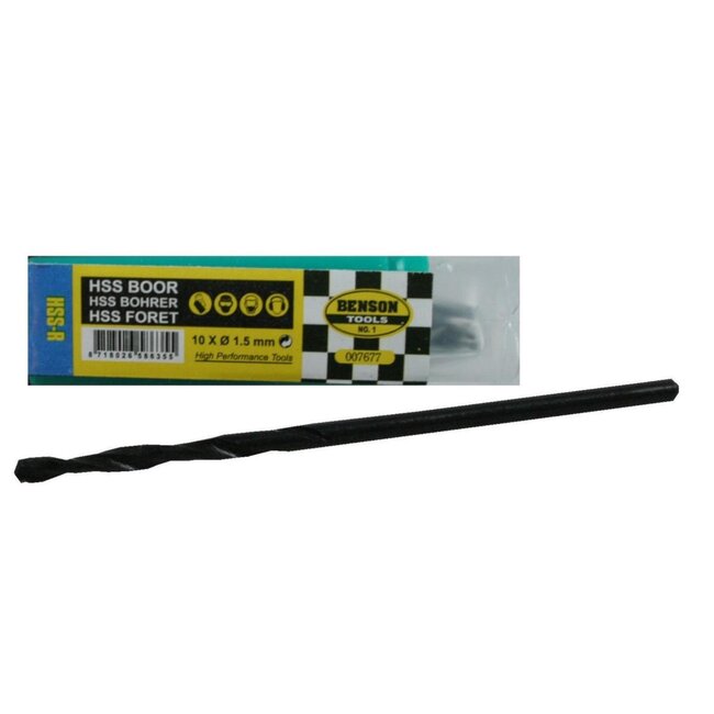 Benson HSS Metaal Boor 1.5 mm - 10 stuks