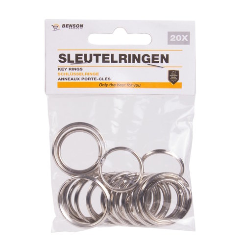 Benson Sleutelringen Metaal - 25 & 30 mm - 20 delig Benson Sleutelringen Metaal - 25 & 30 mm - 20 delig