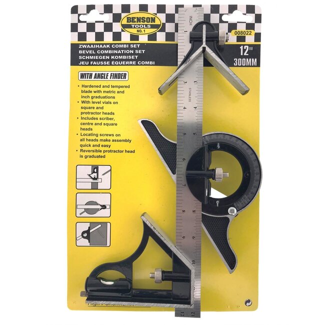 Benson Multifunctionele winkelhaak - zwaaihaak - roestvrij staal - 300 mm