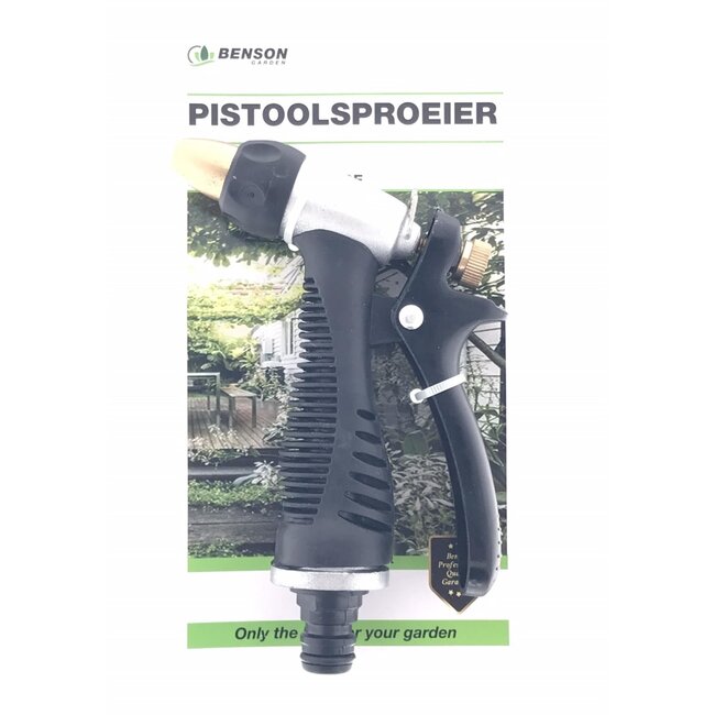 Benson Verstelbare pistoolsproeier - Duurzaam messing - Universele slangkoppeling