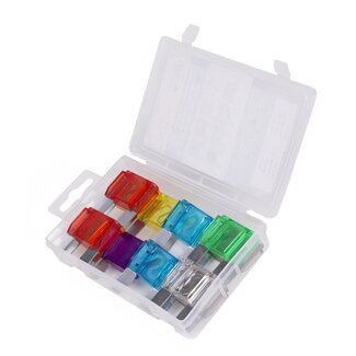 Benson Steekzekeringenset - Maxi - 20-100A - 12-delig - Kleurgecodeerd - Assortimentsbox Benson Steekzekeringenset - Maxi - 20-100A - 12-delig - Kleurgecodeerd - Assortimentsbox