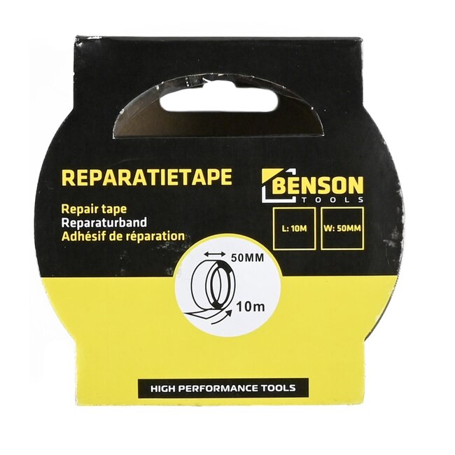 Benson Reparatietape - Duct Tape - Handmatig te scheuren - 10 meter x 48 mm - Grijs