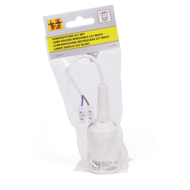 Benson Verhuisfitting E27 - Inclusief kabel en ophangoog - Wit