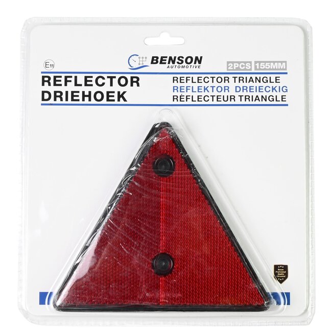 Benson Driehoekige reflector - 15,5 cm - rood - set van 2 - E-keur