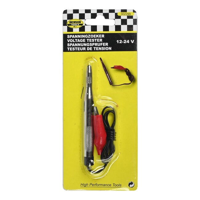 Benson Zwakstroomtester met priem - messing - 12-24V - inclusief lampje en krokodillenklem