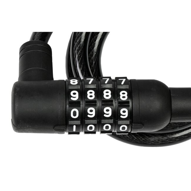 Stahlex Cijferslot - Fietsbeveiliging - Gehard Staal - 10 x 1000 mm - Zwart