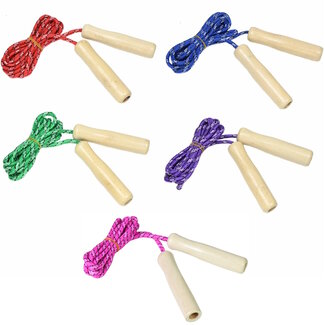 Benson Kinderspringtouw - Houten handvatten - 2,18 meter - Kleurenmix