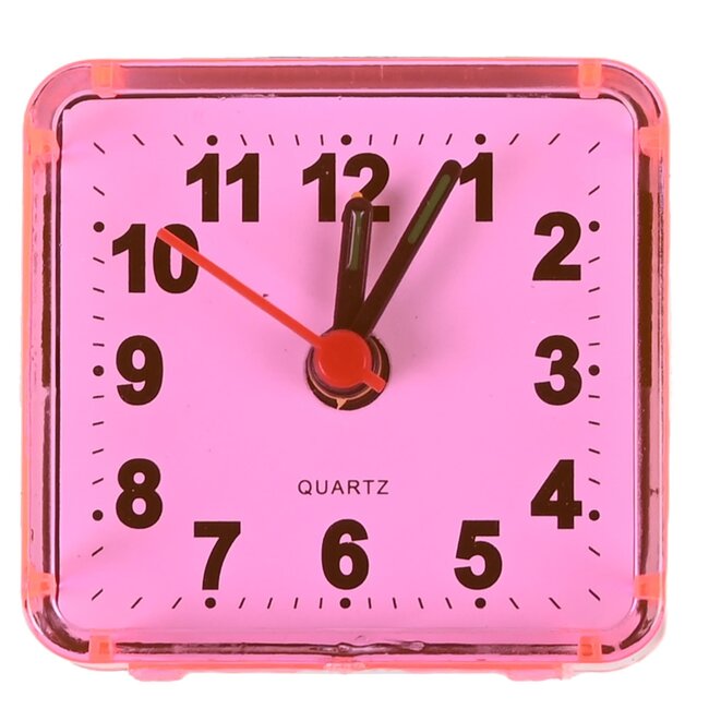 Benson Kleine reiswekker met alarm - compact - assorti kleuren - 6 x 5,5 x 3 cm