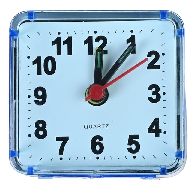 Benson Kleine reiswekker met alarm - compact - assorti kleuren - 6 x 5,5 x 3 cm