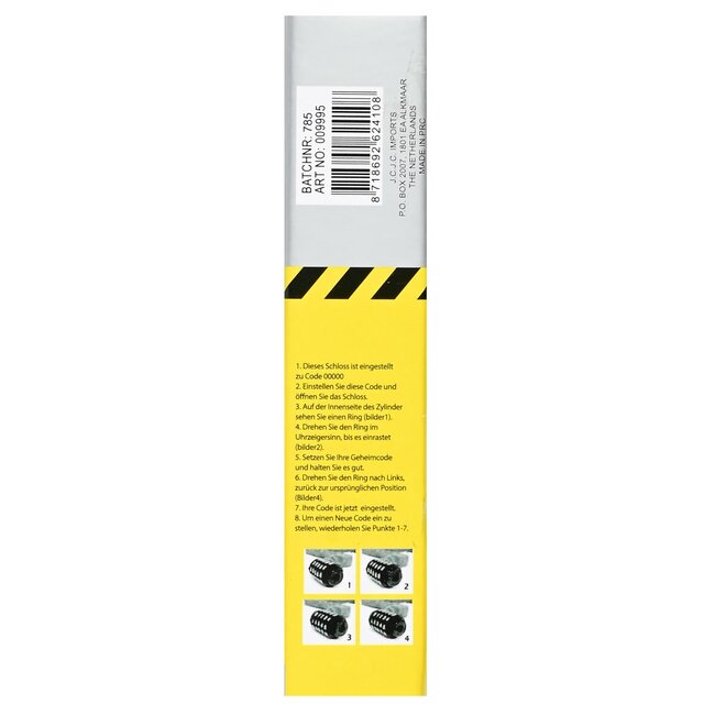 Stahlex Cijferslot - Gehard Staal - SuperSafe Cilinder - Canvas Hoes - 90 cm - Zwart