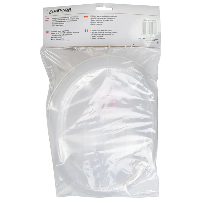 Benson Opvouwbare watercontainer met kraan - 5 liter - lichtgewicht en duurzaam