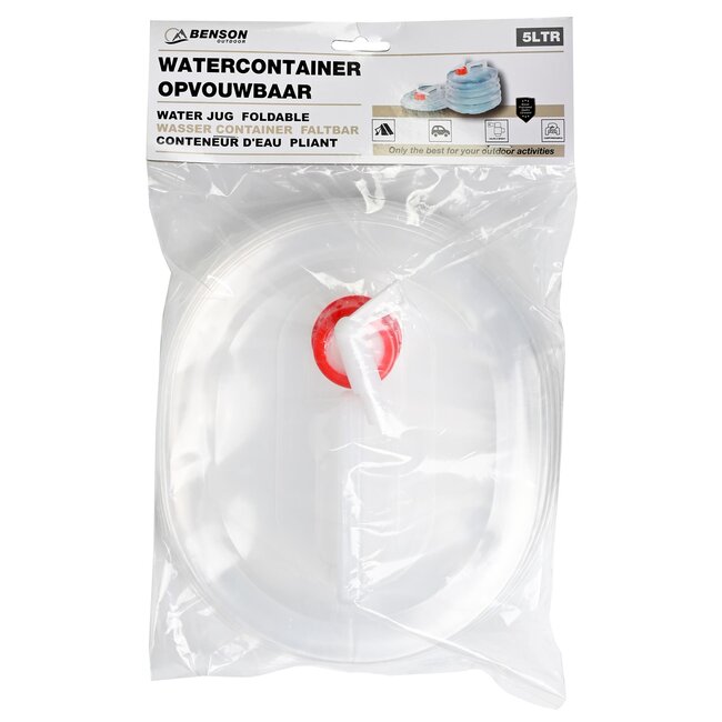 Benson Opvouwbare watercontainer met kraan - 5 liter - lichtgewicht en duurzaam