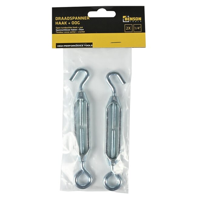 Benson Draadspanner - Haak & Oog - M6 - 2-delig - IJzerwerk