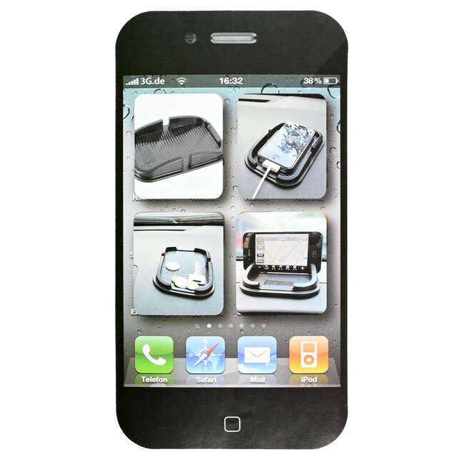 Benson Antislip pad voor smartphone - opstaande rand - 186 x 112 x 20 mm - zwart