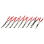 Benson Langneus tang set - 9-delig - met opbergetui - chroom-vanadiumstaal - zwart/rood