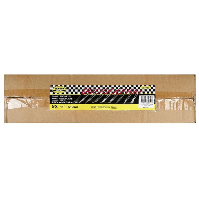 Benson Langneus tang set - 9-delig - met opbergetui - chroom-vanadiumstaal - zwart/rood