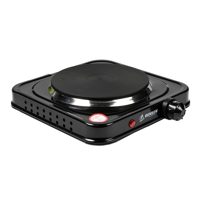 Benson Enkele elektrische kookplaat - compact - 1000 watt - zwart - 22 x 22 cm