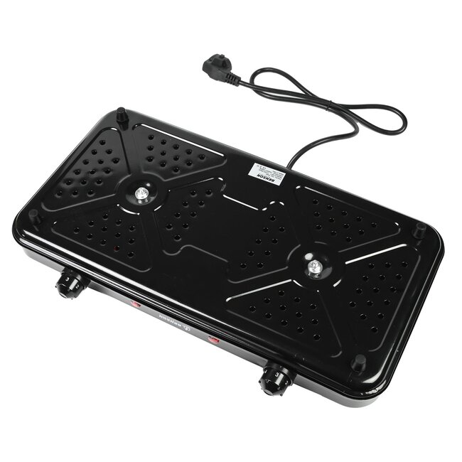 Benson Dubbele kookplaat - compact en krachtig - 1000/1500 watt - zwart
