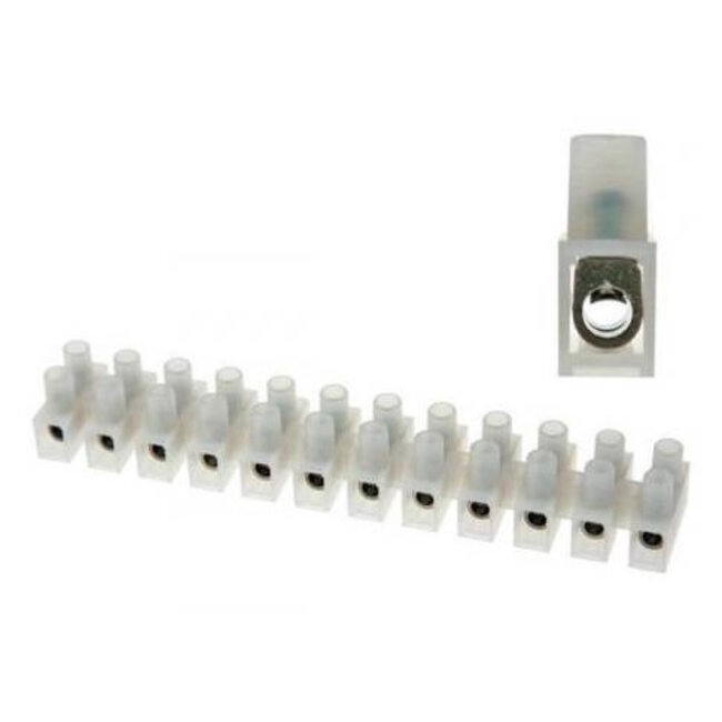 Benson Kroonsteenstrip 6 mm² - 10 rijen - 12 klemmen - transparant - wit