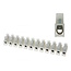 Benson Kroonsteenstrip 6 mm² - 10 rijen - 12 klemmen - transparant - wit
