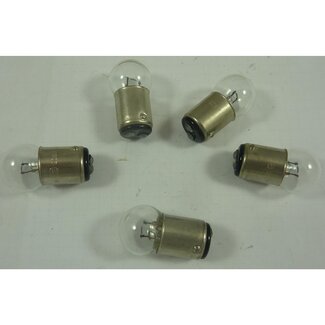 Dragon-Tools Autolamp bolletje gloeilamp - glas - 12V 10W BA15d - wit - dubbele polen - achterlicht met 2 functies