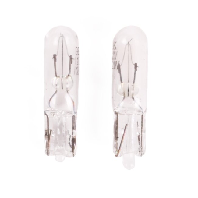 Benson Warm wit autolampje - 12V - 1.2W - T5 type - 2 stuks